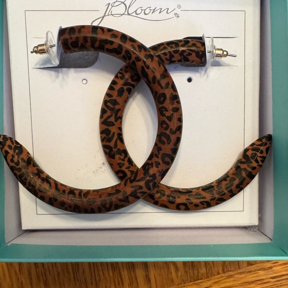 JBloom Leopard Print Hoop Earrings